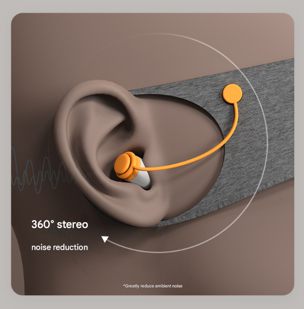 Grey 2-in-1 Blackout Sleep Mask with Integrated Noise Reducing Earplugs for Undisturbed Rest - Image 4