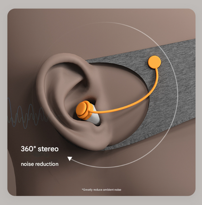 Grey 2-in-1 Blackout Sleep Mask with Integrated Noise Reducing Earplugs for Undisturbed Rest - Image 4