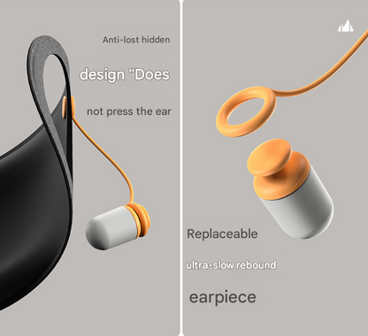 Grey 2-in-1 Blackout Sleep Mask with Integrated Noise Reducing Earplugs for Undisturbed Rest - Image 5