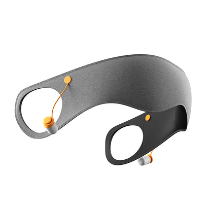 Grey 2-in-1 Blackout Sleep Mask with Integrated Noise Reducing Earplugs for Undisturbed Rest - Image 7