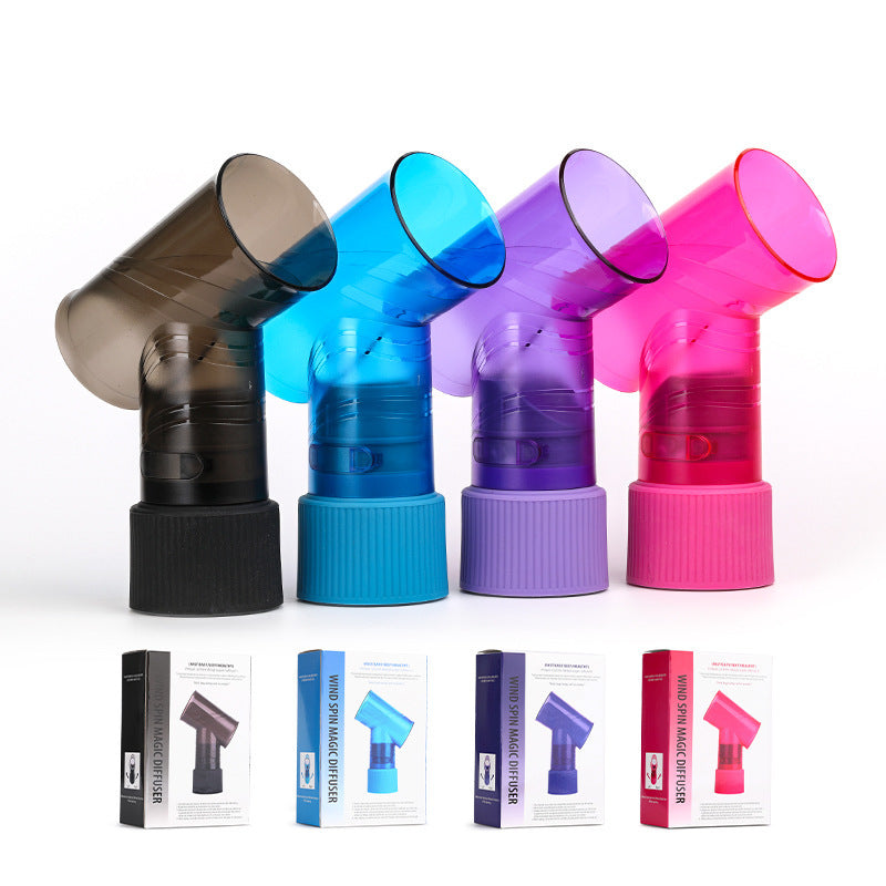 Pink Wind Spin Hair Curler Diffuser - Universal Hair Dryer Attachment for Effortless Waves and Curls - Image 2