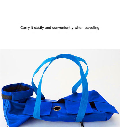 Size M Blue Multi-Functional Cat Grooming Bag - Anti-Scratch Restraint Pouch for Nail Trimming and Vet Visits - Image 8
