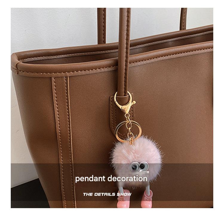 Brown Chic Large Capacity Tote Bag - PU Leather Commuter Shoulder Handbag for Women - Image 6