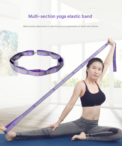 Pink 9-Loop Yoga Stretch Strap - Numbered Band for Flexibility and Physical Therapy - Image 2