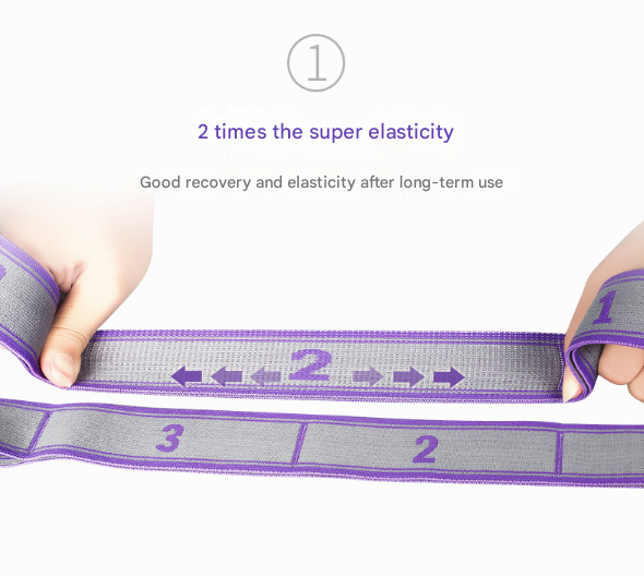 Purple 9-Loop Yoga Stretch Strap - Numbered Band for Flexibility and Physical Therapy - Image 6