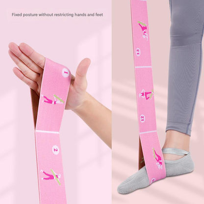 Dark Blue Instructional Yoga Stretch Strap with Embroidered Pose Guide - 11-Loop Flexibility Band - Image 6