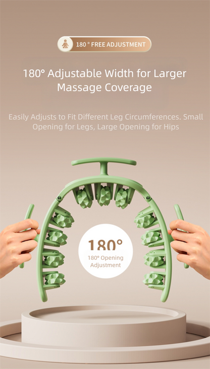 Green Removable Adjustable Wrap-Around Muscle Roller - 11-Wheel Deep Tissue Massager for Legs, Arms & Body - Image 5