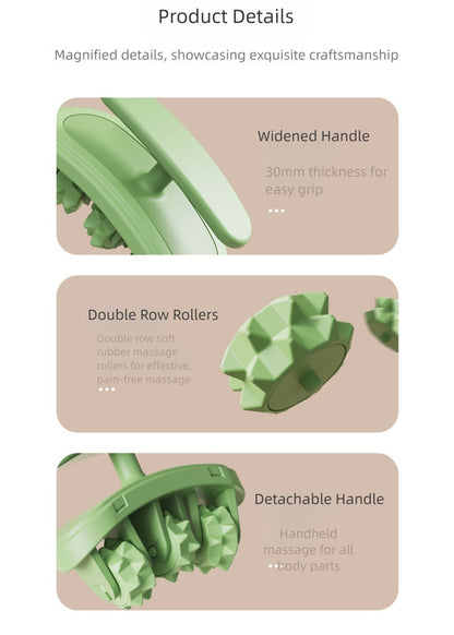 Green Removable Adjustable Wrap-Around Muscle Roller - 11-Wheel Deep Tissue Massager for Legs, Arms & Body - Image 8