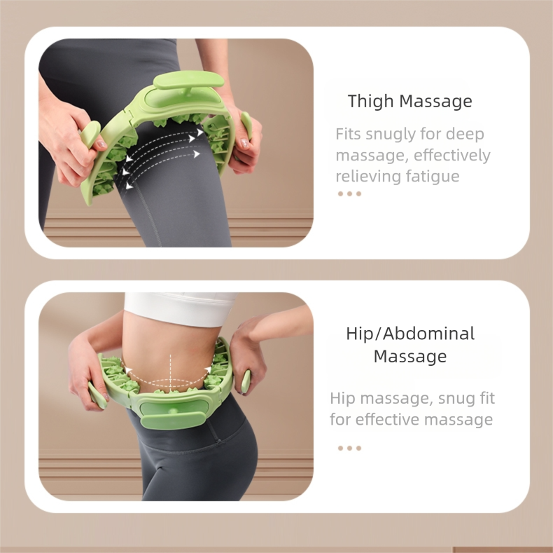 Pink and White Removable Adjustable Wrap-Around Muscle Roller - 11-Wheel Deep Tissue Massager for Legs, Arms & Body - Image 6