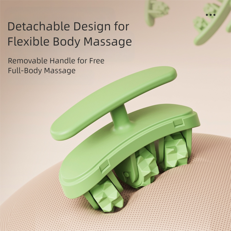 Pink and White Removable Adjustable Wrap-Around Muscle Roller - 11-Wheel Deep Tissue Massager for Legs, Arms & Body - Image 9