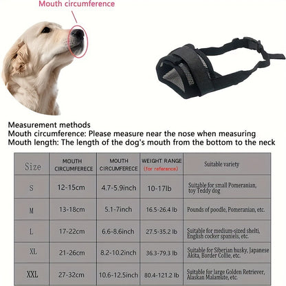 3 Pcs Size M Black Breathable Mesh Dog Muzzle - Soft & Comfortable Guard to Prevent Biting, Allows Panting and Drinking - Image 3