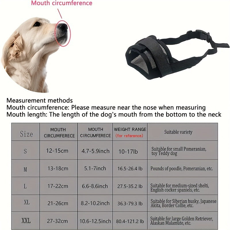 3 Pcs Size L Black Breathable Mesh Dog Muzzle - Soft & Comfortable Guard to Prevent Biting, Allows Panting and Drinking - Image 3