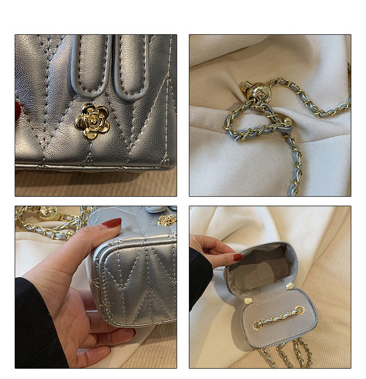 Black Chic Quilted Mini Box Crossbody Bag - Luxury Style Chain Purse for Women - Image 5