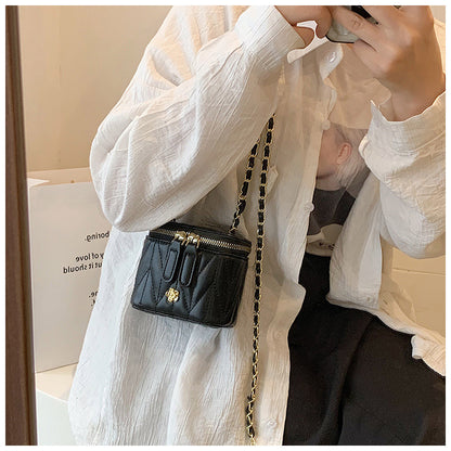 Black Chic Quilted Mini Box Crossbody Bag - Luxury Style Chain Purse for Women - Image 6