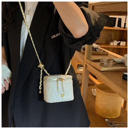 Beige Chic Quilted Mini Box Crossbody Bag - Luxury Style Chain Purse for Women - Image 7