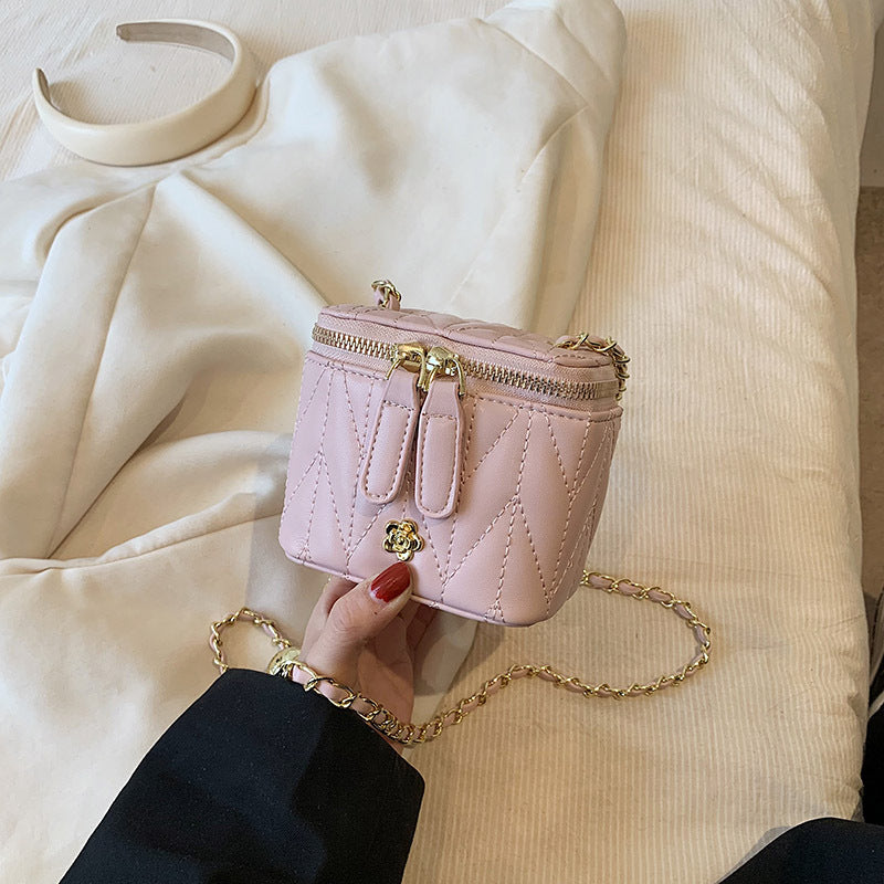Pink Chic Quilted Mini Box Crossbody Bag - Luxury Style Chain Purse for Women - Image 2