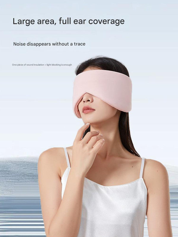 Beige Reversible All-Season Sleep Mask - Cooling & Warming with Sound Muffling Ear Covers Function - Image 3