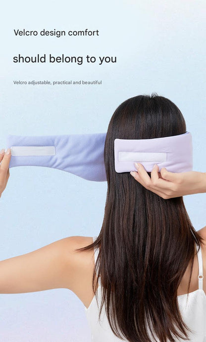 Beige Reversible All-Season Sleep Mask - Cooling & Warming with Sound Muffling Ear Covers Function - Image 5
