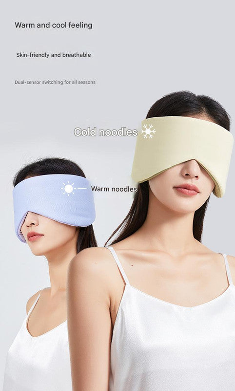 Pink Reversible All-Season Sleep Mask - Cooling & Warming with Sound Muffling Ear Covers Function - Image 4