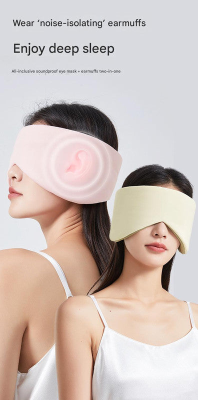 Black Reversible All-Season Sleep Mask - Cooling & Warming with Sound Muffling Ear Covers Function - Image 2