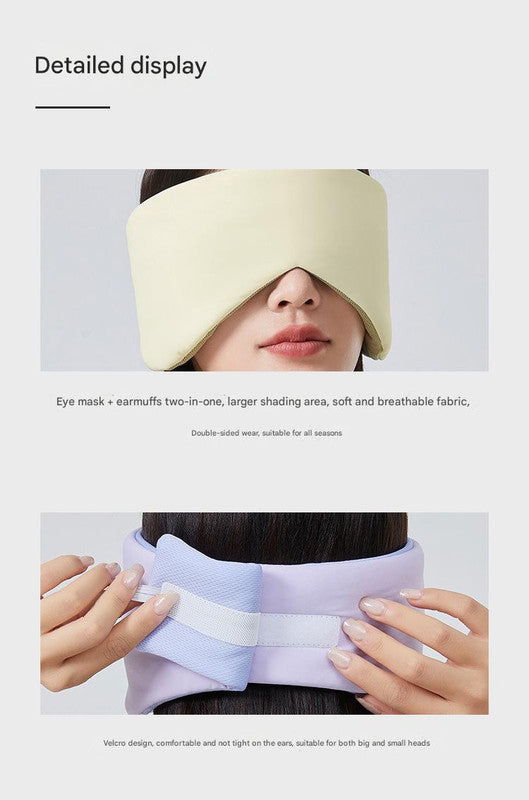 Black Reversible All-Season Sleep Mask - Cooling & Warming with Sound Muffling Ear Covers Function - Image 6