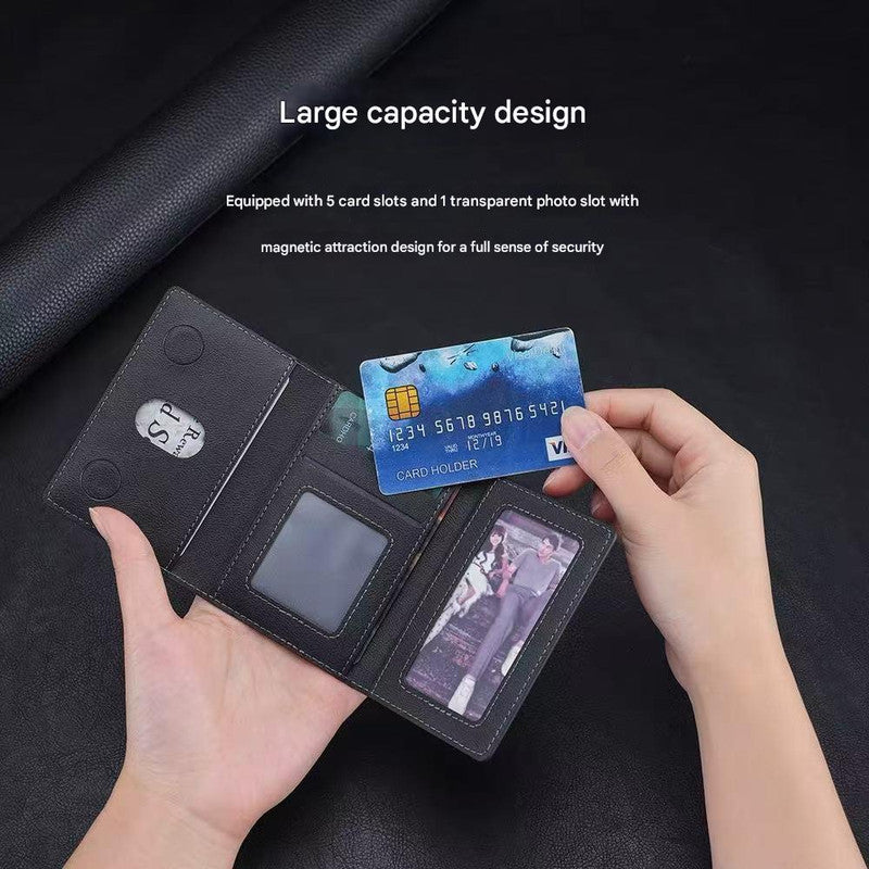 Black 3-in-1 Magnetic Wallet for MagSafe - Slim PU Leather Card Holder with Kickstand - Image 6