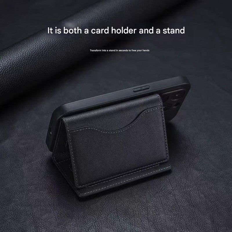 Grey 3-in-1 Magnetic Wallet for MagSafe - Slim PU Leather Card Holder with Kickstand - Image 9