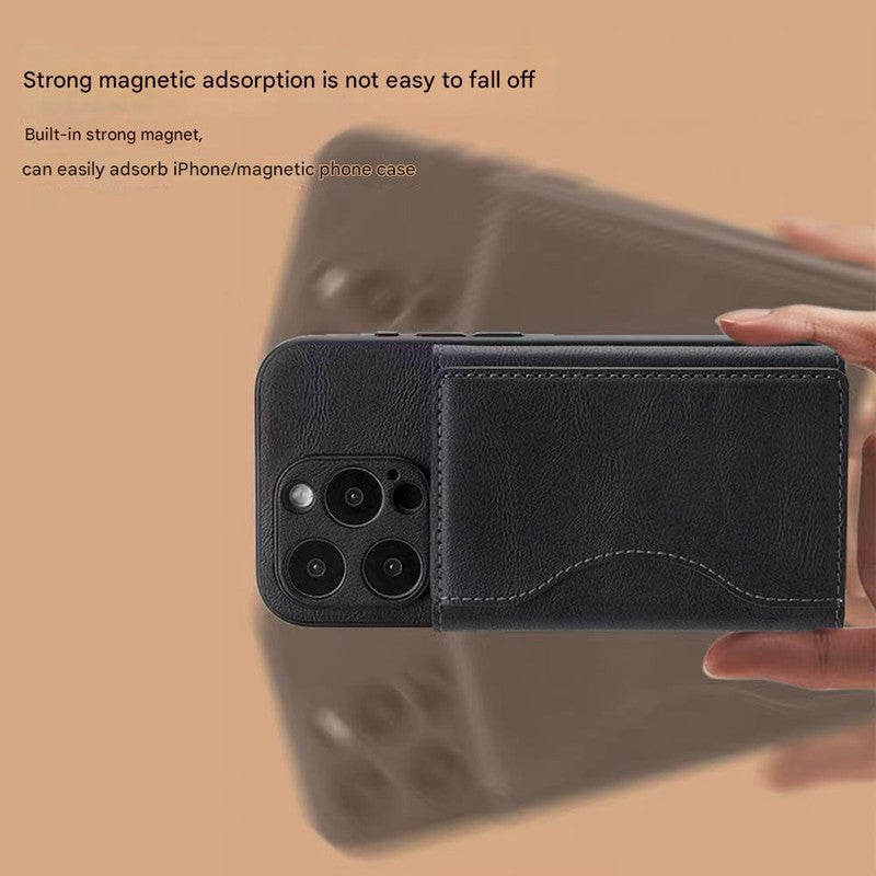 Dark Green 3-in-1 Magnetic Wallet for MagSafe - Slim PU Leather Card Holder with Kickstand - Image 3