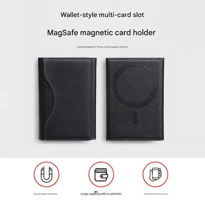 Dark Green 3-in-1 Magnetic Wallet for MagSafe - Slim PU Leather Card Holder with Kickstand - Image 4