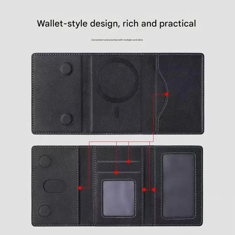 Dark Green 3-in-1 Magnetic Wallet for MagSafe - Slim PU Leather Card Holder with Kickstand - Image 5
