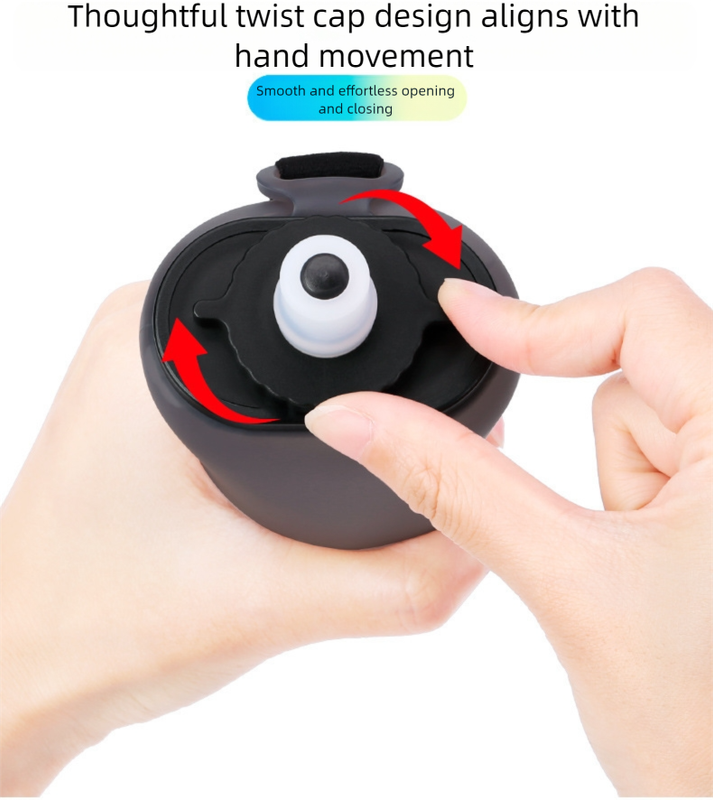 Blue Collapsible Handheld Running Flask - 350ml Lightweight Silicone Water Bottle with Bite Valve - Image 7