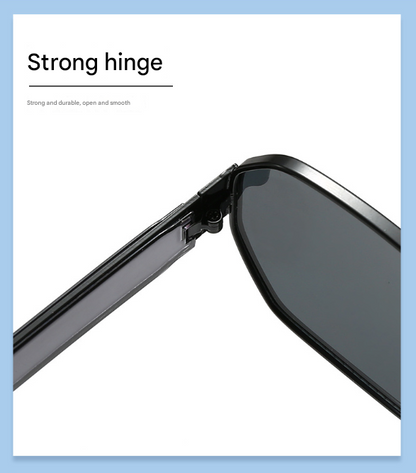 Silver Frame and Grey Lenses Modern Retro Geometric Sunglasses - Chic Metal Frame with UV400 Lenses and Black PU Leather Protective Case - Image 9