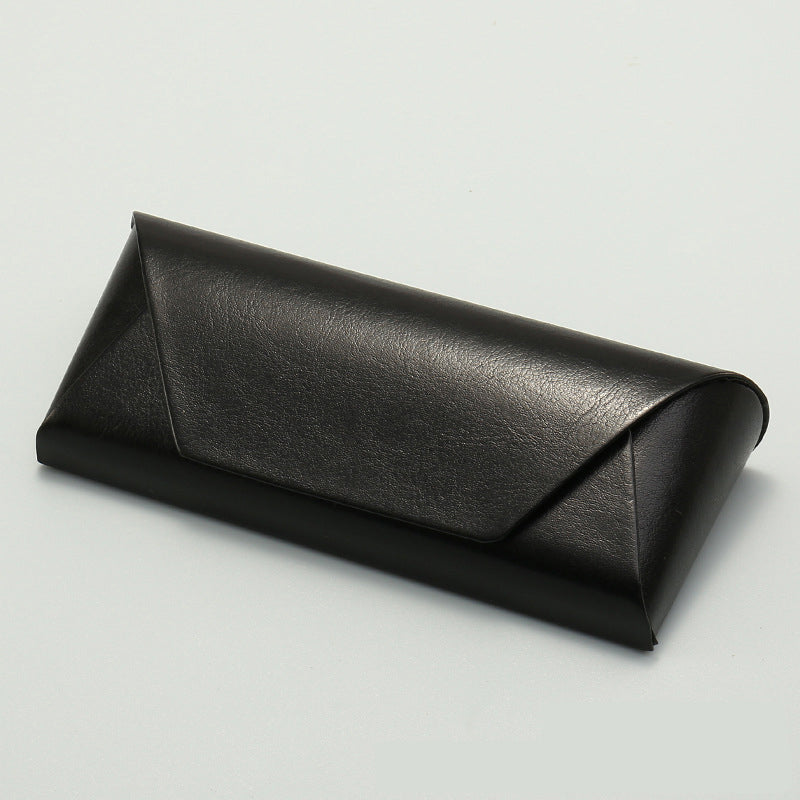 2 Pcs ( 1 Brown + 1 Black ) Vintage Style PU Leather Eyewear Case - Protective Hard Shell with Soft Lining - Image 3