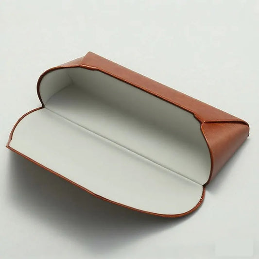2 Pcs ( 1 Brown + 1 Black ) Vintage Style PU Leather Eyewear Case - Protective Hard Shell with Soft Lining - Image 6