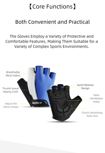 Size M Red Padded Half-Finger Cycling Gloves - Breathable Shock-Absorbing Workout Gloves for Gym & Fitness - Image 6