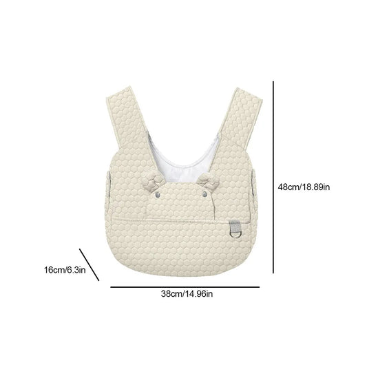 Grey Quilted Hands-Free Pet Carrier Sling - Comfortable Front Pack for Small Dogs & Cats - Image 3