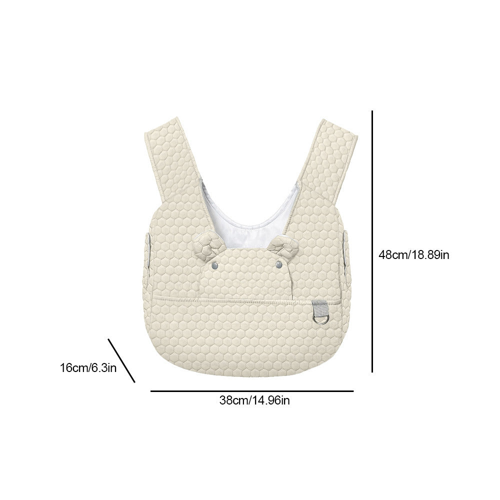 Light Khaki Quilted Hands-Free Pet Carrier Sling - Comfortable Front Pack for Small Dogs & Cats - Image 3