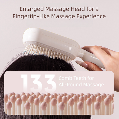 Pink Innovative Self-Cleaning Cushion Hairbrush - Retractable Bristle Detangling & Scalp Massager - Image 3