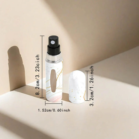 Light Green Chic Marble Travel Perfume Atomizer Set (3-Pack) - 5ml Leakproof Bottom-Fill Spray Bottles - Image 3