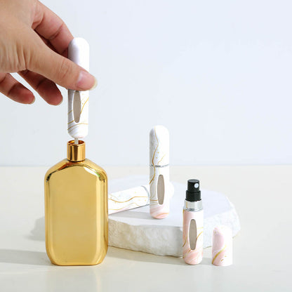 Red Chic Marble Travel Perfume Atomizer Set (3-Pack) - 5ml Leakproof Bottom-Fill Spray Bottles - Image 5