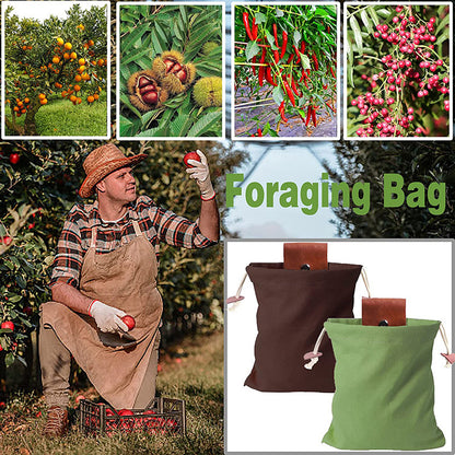 Black Collapsible Canvas Foraging Pouch - Hands-Free Belt Bag for Hiking & Camping Activities - Image 7