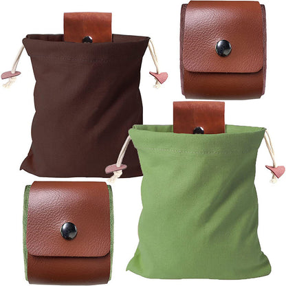 Coffee Collapsible Canvas Foraging Pouch - Hands-Free Belt Bag for Hiking & Camping Activities - Image 2