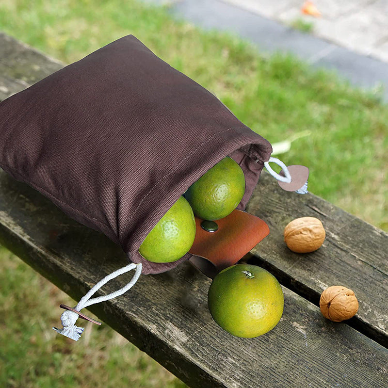 Coffee Collapsible Canvas Foraging Pouch - Hands-Free Belt Bag for Hiking & Camping Activities - Image 8