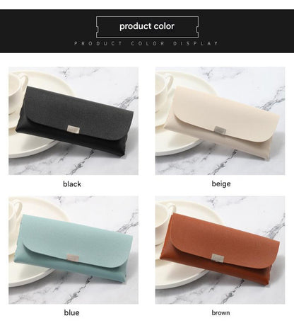 Black Sleek PU Leather Eyeglass Pouch Set (3-Pack) - Slim Protective Case for Sunglasses - Image 2