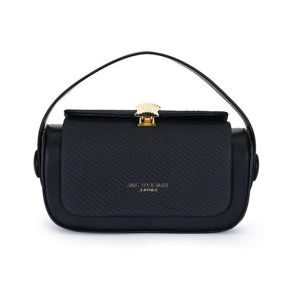 Black Elegant Top Handle Crossbody Bag - Structured PU Leather Box Purse for Women - Image 4