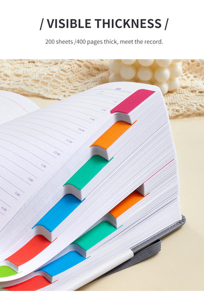 Grey A5 PU Leather Agenda for Productivity & Time Management-Undated Daily & Hourly Planner Pro  - Image 7