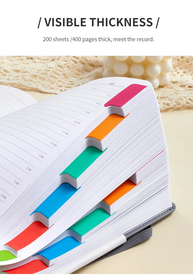 Grey A5 PU Leather Agenda for Productivity & Time Management-Undated Daily & Hourly Planner Pro  - Image 7