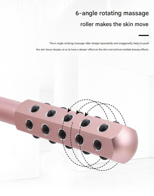 Light Pink Germanium Stone Facial Roller - Uplifting & Sculpting Beauty Massager for Face and Body - Image 5
