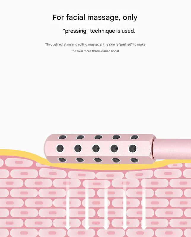 Light Pink Germanium Stone Facial Roller - Uplifting & Sculpting Beauty Massager for Face and Body - Image 6