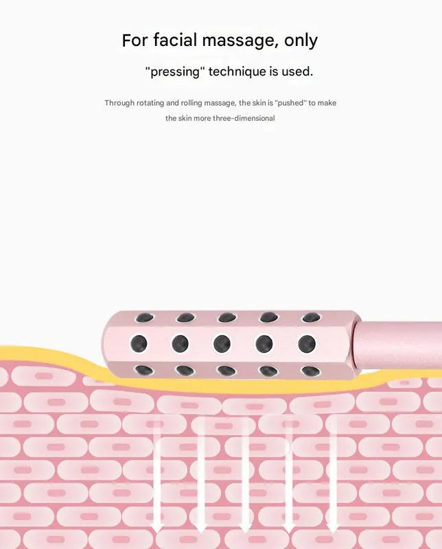 Light Pink Germanium Stone Facial Roller - Uplifting & Sculpting Beauty Massager for Face and Body - Image 6